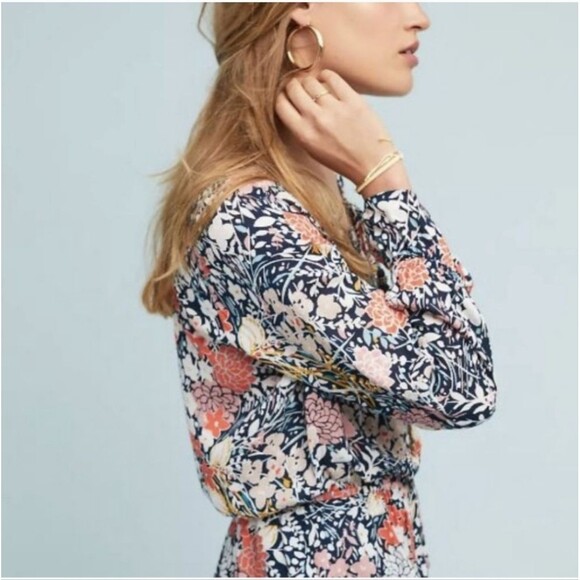 Anthropologie Maeve Floral Peasant Top, Sz S - Picture 2 of 13